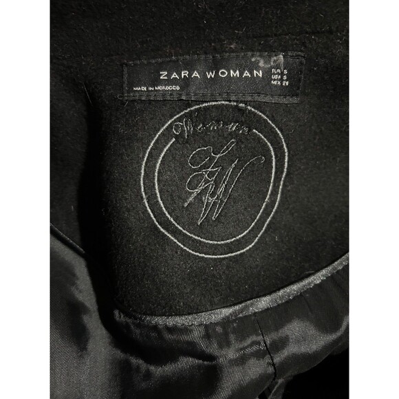 ZARA Women’s Vintage 100% Wool Tailored High Collar Coat size S Elegant Feminine - Picture 9 of 11